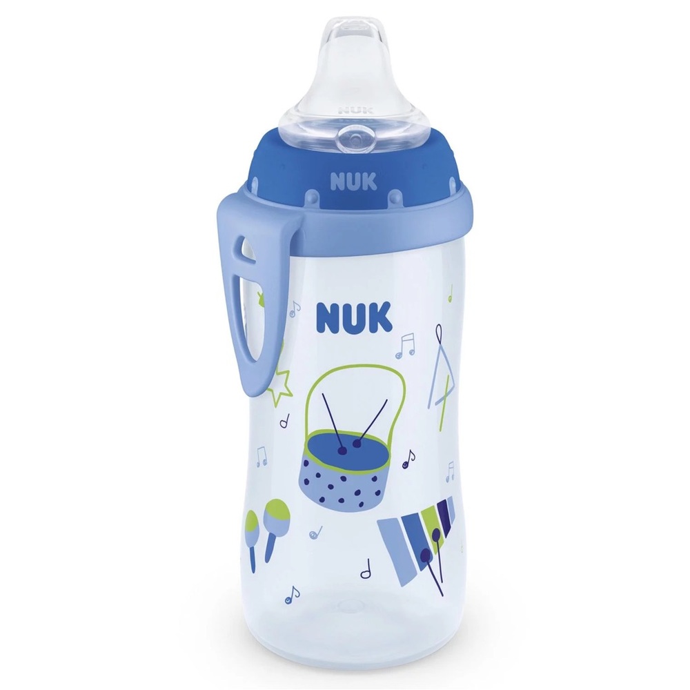 NUK 10oz Active Sippy Cup Blue Drums BPA free plastic and dishwasher safe